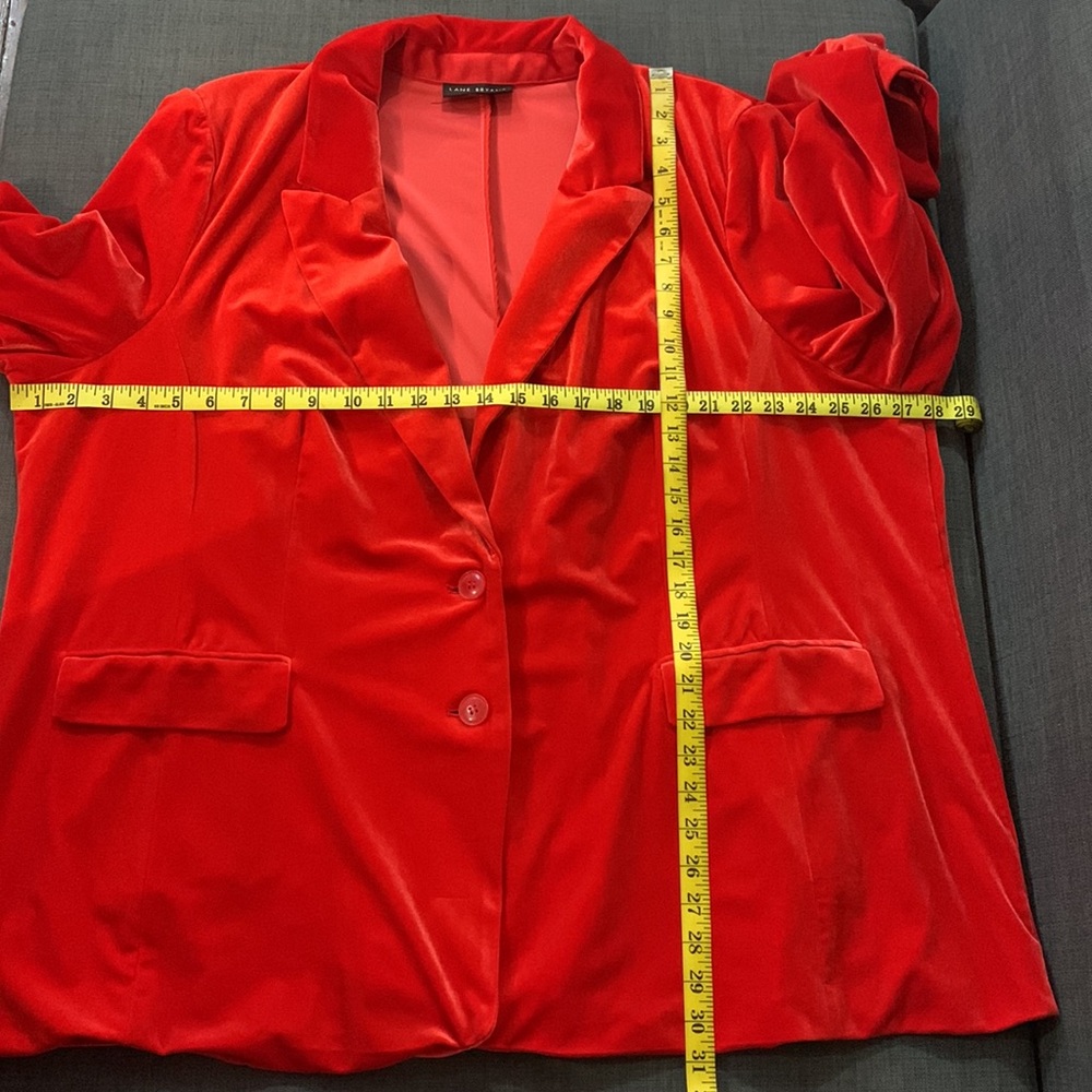 Lane Bryant Red Velvet Blazer Jacket - Picture 14 of 16